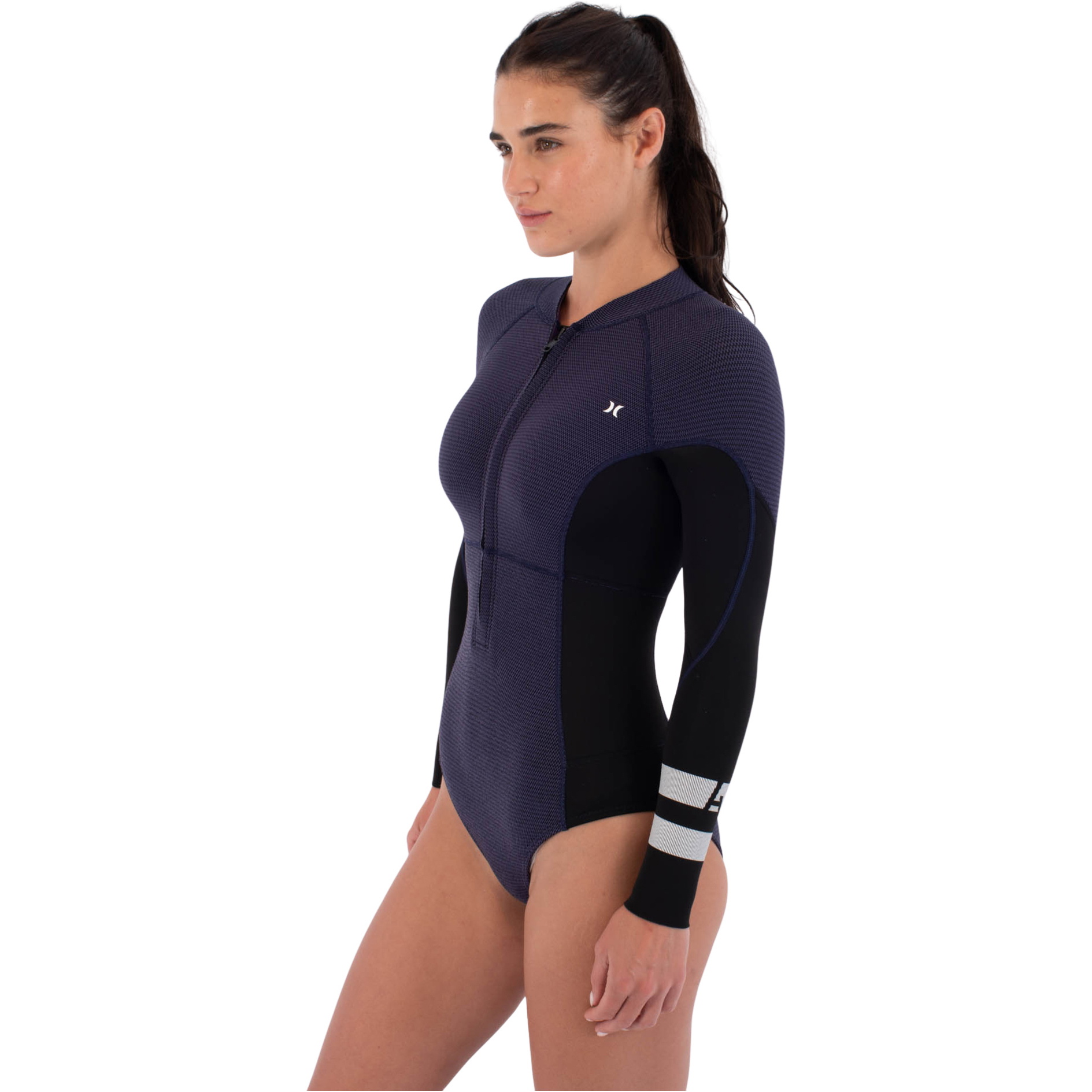2026 Hurley Womens Air Texture 2/ 2mm Front Zip Springsuit WSS0013242 - Vintage Iris